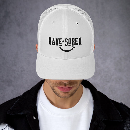 Rave Sober ;) - Retro Trucker Hat